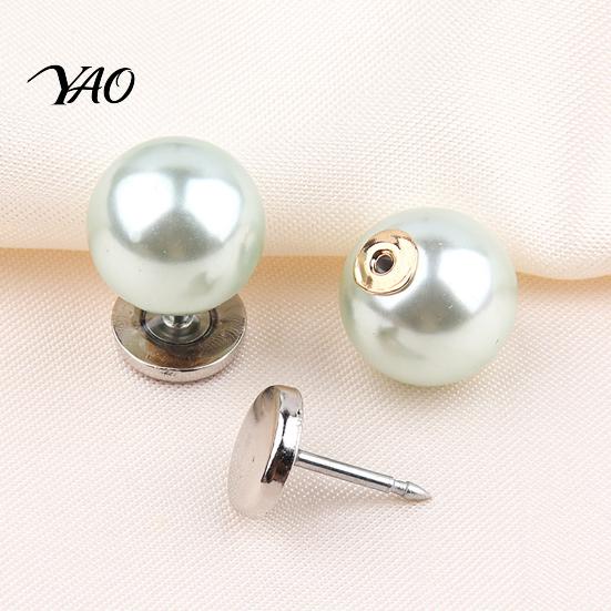 Quick Fix Buttons for Sewing 5Pcs Fake Pearl Clothing, Removable Decorative Brooch Pins, No Cardigans Sew Safety Pins Shirt Neckline Embellishment,