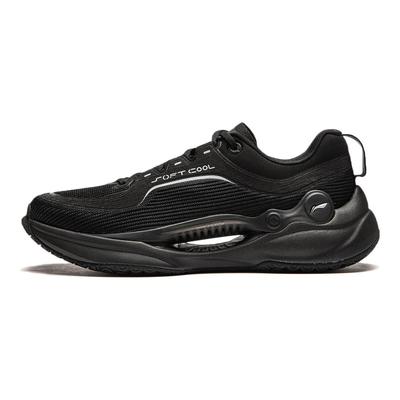 Li Ning Soft Cool Breathable Thick Sole Casual Shoes Men Sneakers Black AGLU025-1