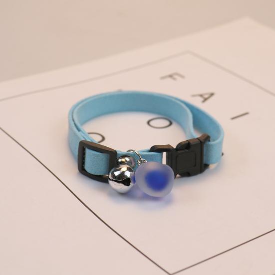 Cat Dog Collar Anti-pull Heart Bell Pendant Adjustable One Size Anti-break Neck