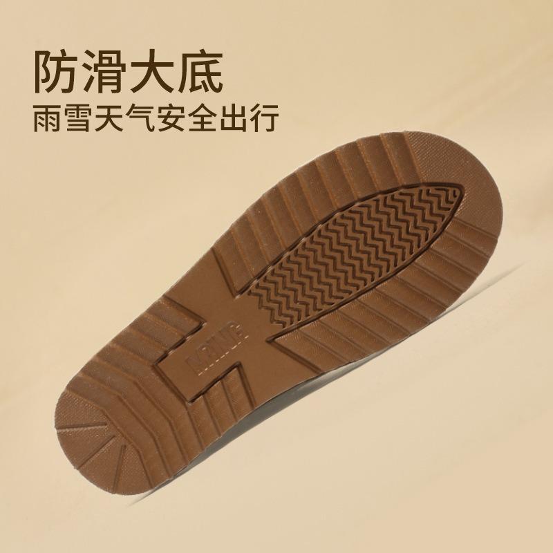Sheepskin and fur integrated thick-soled snow boots women's short tube thickened bread shoes warm and velvet winter cotton shoes