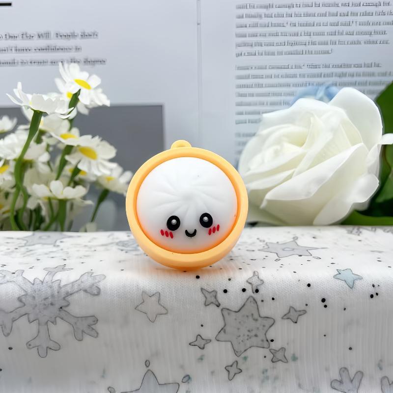 Lustige Baozi Knödel Schlüsselanhänger 6er Pack mit Dampfkorb Zufällige Farbe Neuheit Schlüsselanhänger für Reisetasche Dekor Geschenke