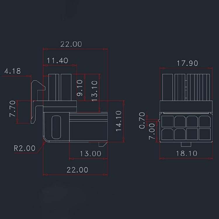 Connettori Angolari a 90 Gradi a 8 Pin Adattatori di Alimentazione Scheda per Scheda Grafica Desktop