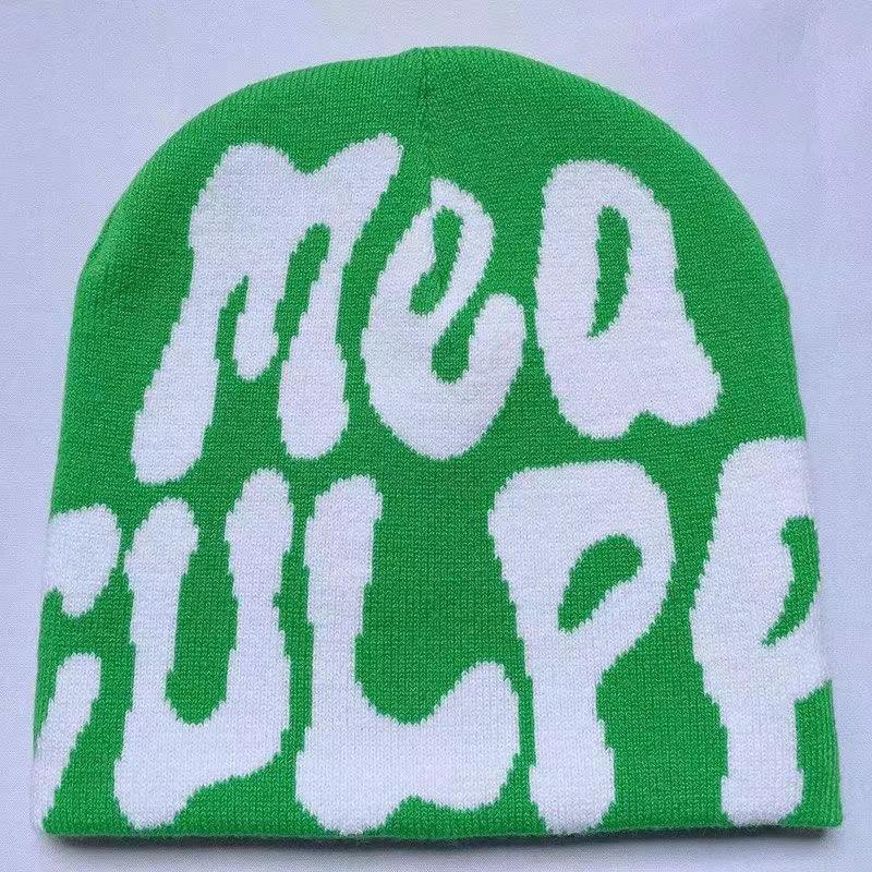 European and American Trendy Letter Jacquard Beanie - Cross-Border Hot-Selling Pullover Knit Hat