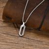 Men Geometric Necklaces, Waterproof Stainless Steel Hollow Pin Shaped Pendant with Box Chain Collar, Gifts for Him Jewelry