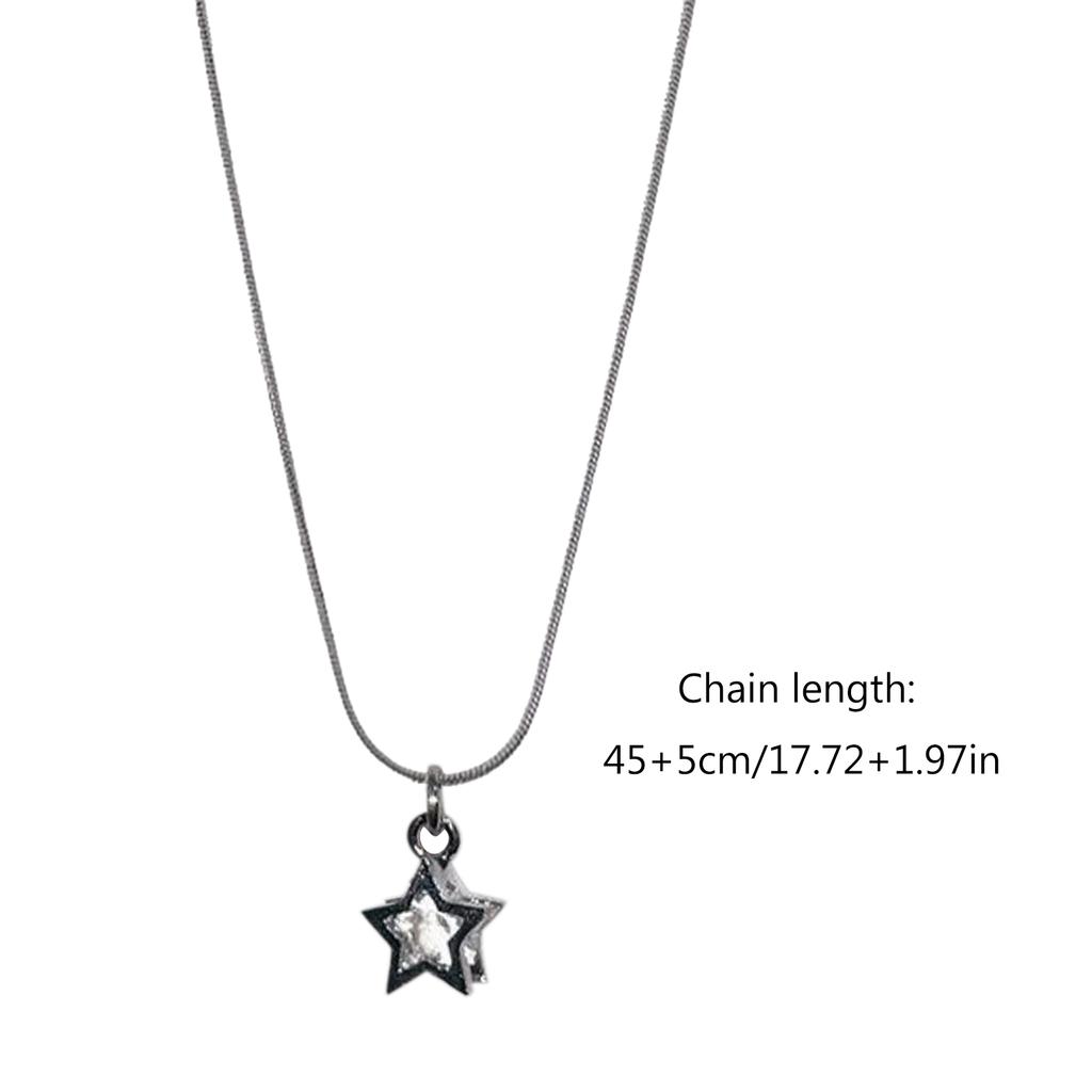 Fünfzackiger Stern Halskette Handgefertigter Anhänger Halsketten Punk Choker Kette Mode Halsband Geschenk für Teenager Mädchen Jungen