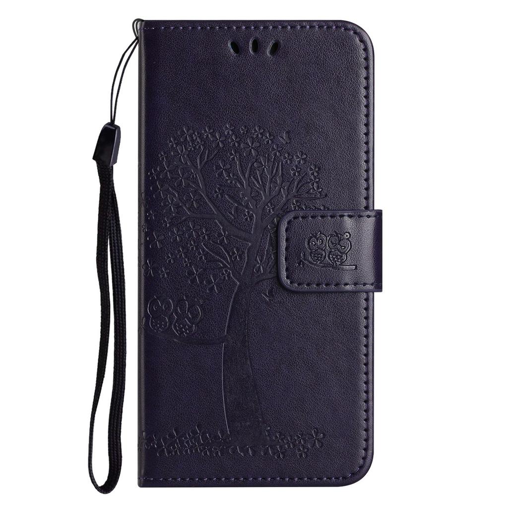 For Samsung Galaxy A56 5G/M56 5G Case PU Leather Owl Tree Imprinted Wallet Phone Cover with Strap