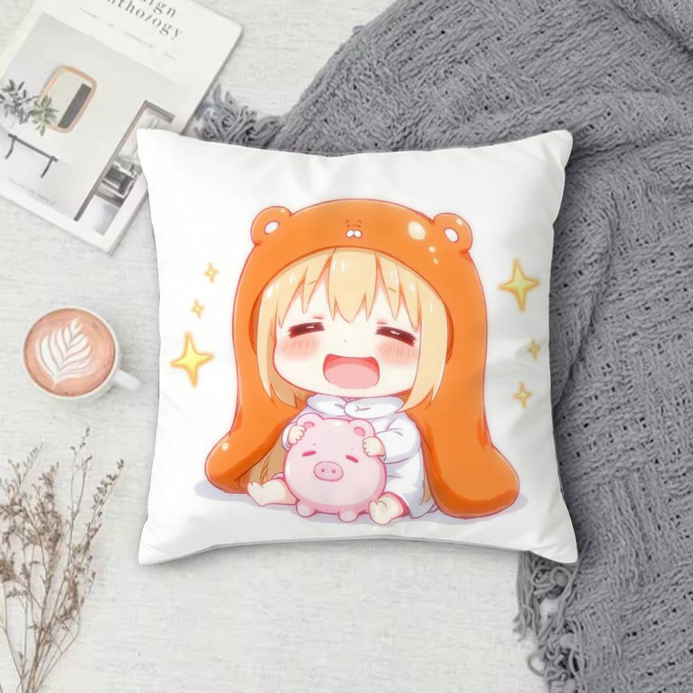 HHimouto umaru chan Doublesided Printed Square Decorative Cushion Cover for Sofa Living Room Home Decor