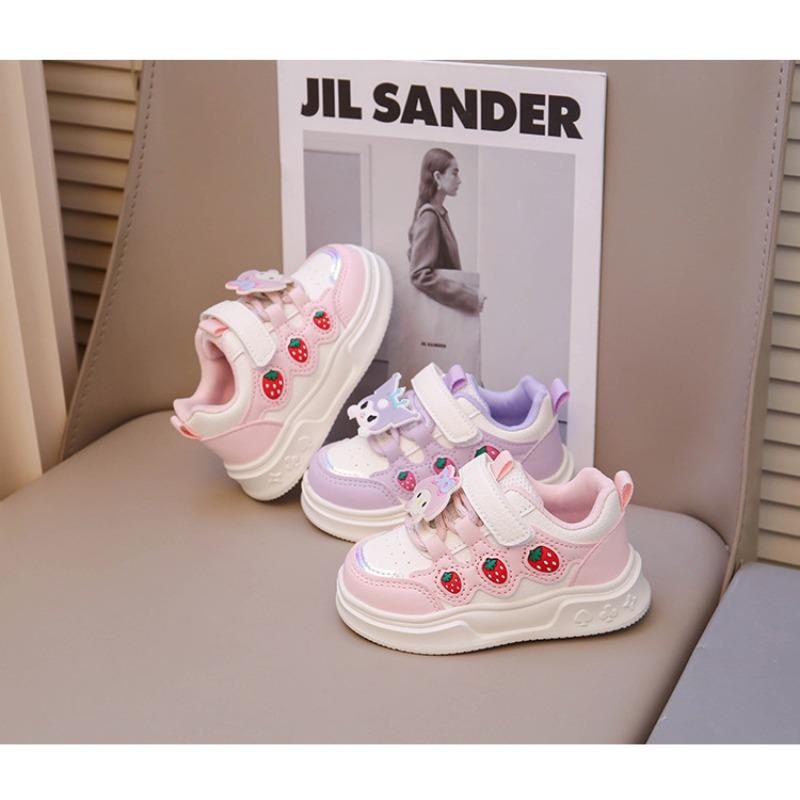Children's Spring and Autumn Cute Foreign Style Non-slip Strawberry Girls Sneakers Running Shoes Board Shoes Cartoon Student Shoes