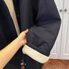 Winter Fleece Lined Velvet Windbreaker Thickened Cotton Jacket Loose Casual Coat Top for Women