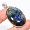 Labradorite Gemstone Handmade 925 Sterling Silver Jewelry Pendant 2.05" KJ-17