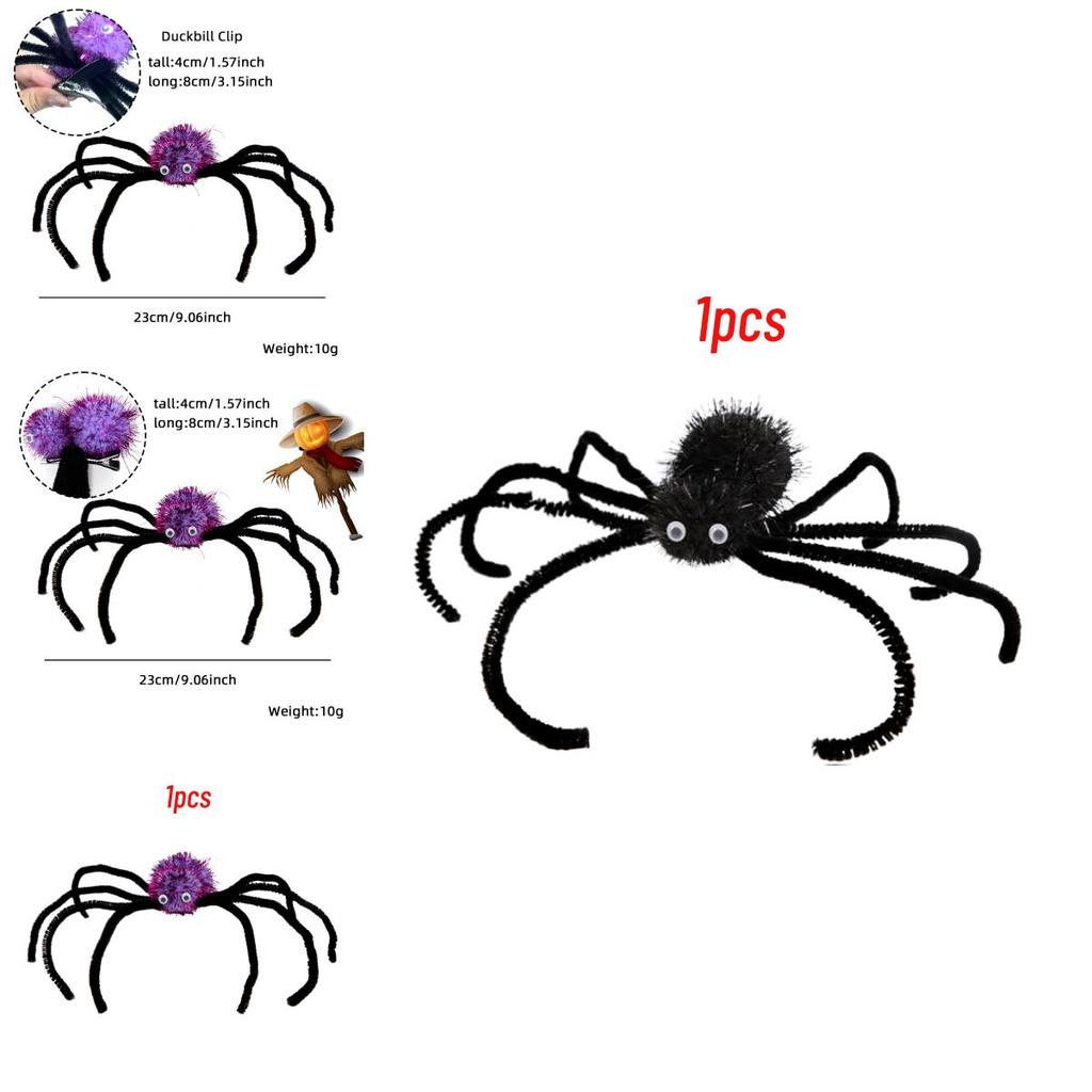 Spider Hair Clips For Halloween Black Purple Large Spider Claw Clips For Thick Thin Hair Decorations