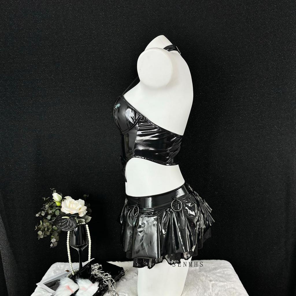 Cosplay Sexy Erotic Little Devil Witch Demon Moe Temptation Seduction Small Breasts PU Erotic Maid Cute Extreme Costume Disguise Halloween Gloves