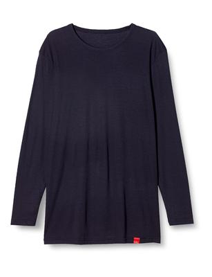 Gunze Hot Magic Inner Soft and Crew Navy Size LL Size Shirt, Warm, Neck, 3/4 Sleeves, Blue, MH1908, (Japan 2L)
