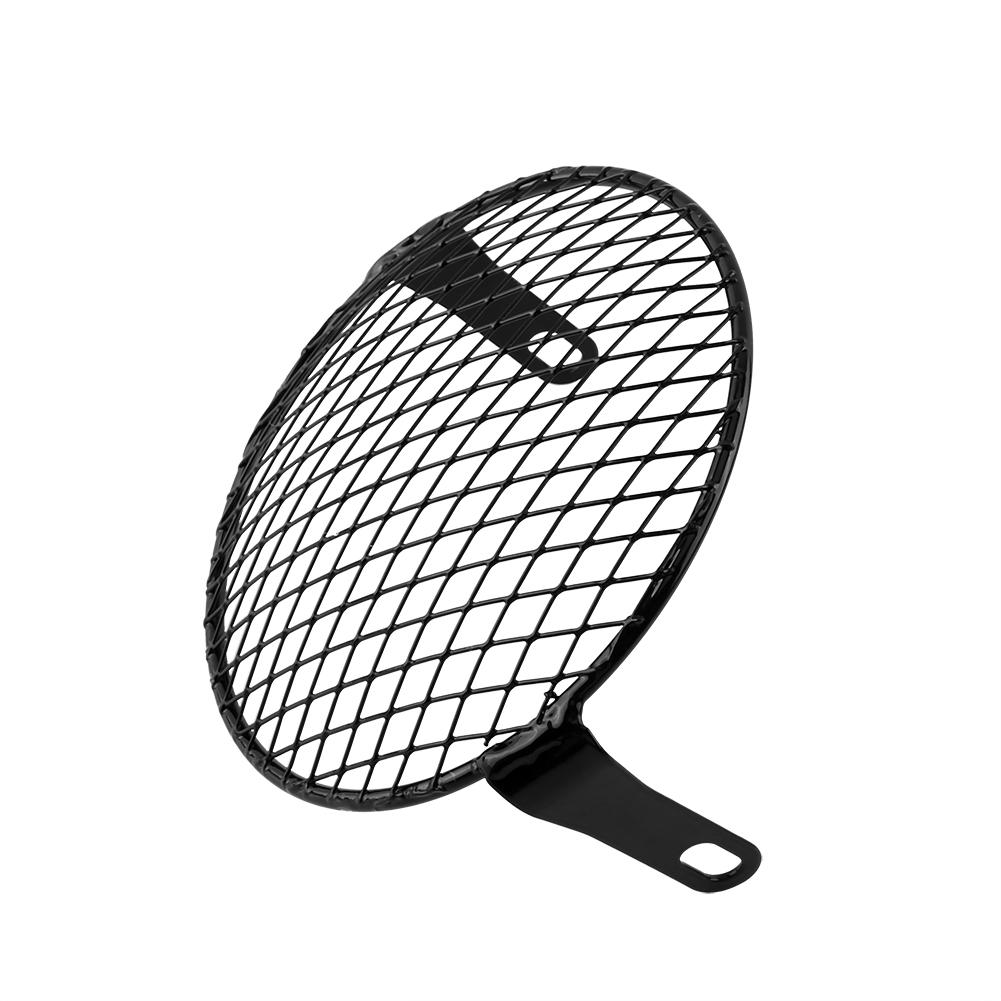 6.3\\\\\\\" Retro Motorcycle Grill Diamond Side Mount Headlight Cover Mask Cafe Racer
