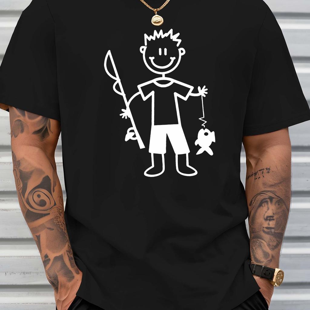 Fishing Lover Stick Figure StateUnisext Summer Fashion TShirt Unisex WoUnisex Casual Loose Cotton Streetwear Tee Tops