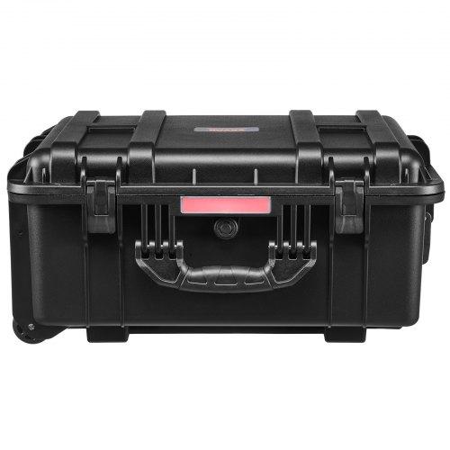 VEVOR 2.5 Cu.ft Weatherproof Hard Case, Waterproof Hard Case with Rolling Wheels and Retractable Pull Handle