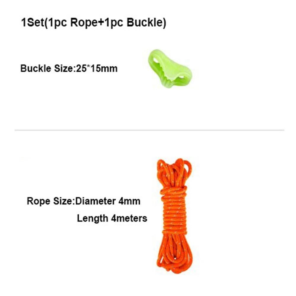 4mm/6mm Outdoor Tent Guyline Ropes with Adjuster Tensioner Camping Accessories Reflective Camping Guy Lines 4M Length