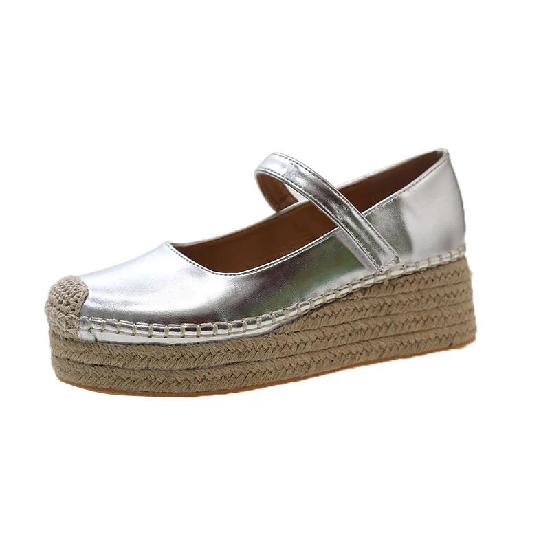 Fashion Thick Bottom Women Shoes New Weave Wedges Platform Dress Party Shoes Spring High Heels Flats Rome Shoes Pumps Female Zapatillas