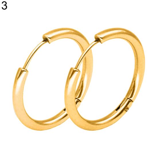1 Pair Stainless Steel Fashion Punk Unisex Ear Hoop Circle Earrings Jewelry Gift