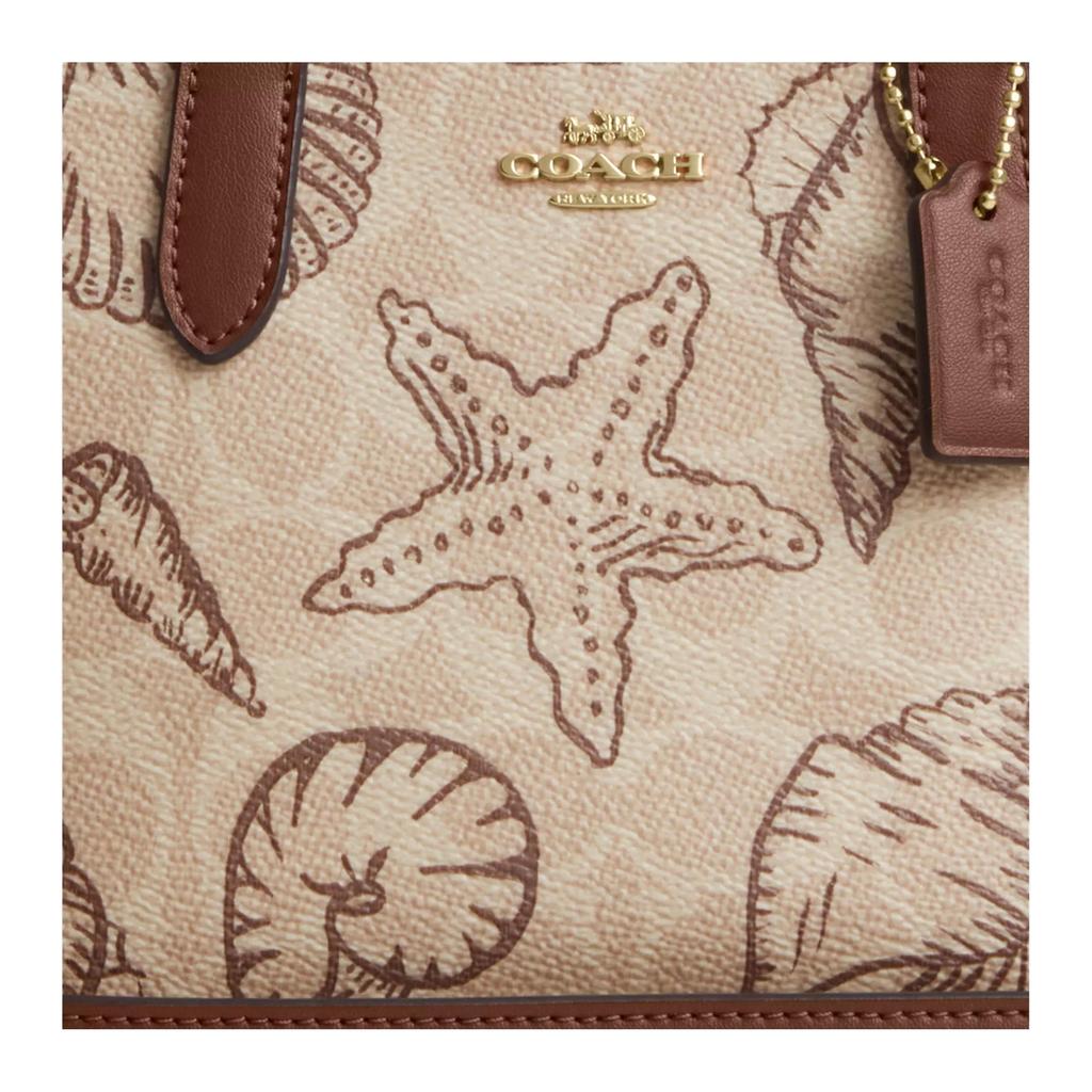 Coach City 15 Shell Print Detachable Shoulder Strap Tote Bag Women Tote Brown CBM65-IMSAS
