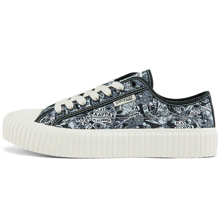 Kappa Casual Comfortable Lightweight Low-Top Canvas Shoes Unisex Sneakers Black Multicolor K0BX5VS11D-084