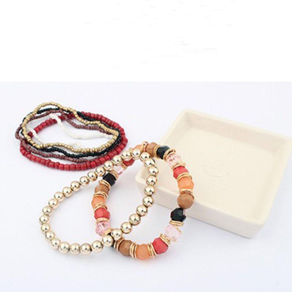 Cuff Elastic Multi-layer Charm Boho Beaded Bracelet Bangle