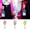 High Resilience Heart Badge Clip Fall-proof Nurse Badge Holder Daisies Pattern Badge Clip  Name Tag