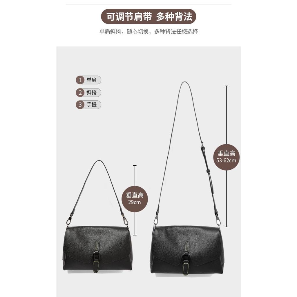 Hochwertige Leder-Umhängetasche Damen 2025 neue erste Schicht Rindsleder Damen-Tasche Temperament weiches Leder Crossbody Achseltasche