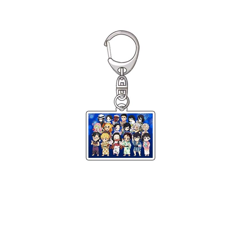 Keychain Pendant Anime Demon Slayer Kimetsu No Yaiba Kamado Tanjirou Double Sided HD Bag Pendant Gift For Fans Cosplay Props Jewelry Gift