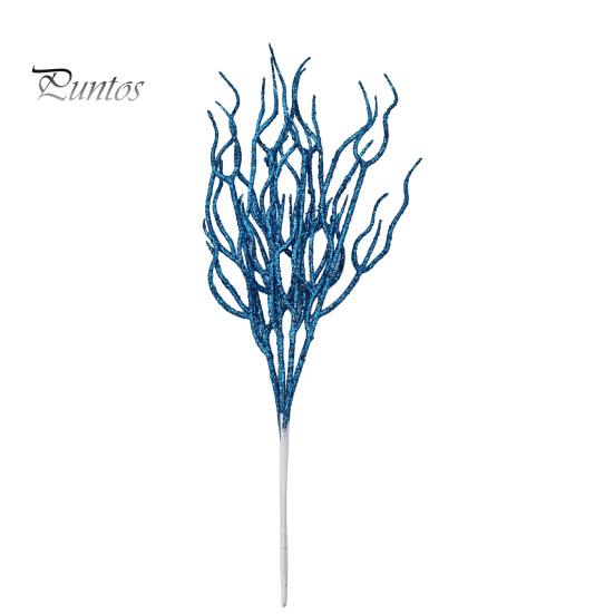Glittery Branch Decoration Glitter Artificial Christmas Tree Pick, Sparkling Faux for Party Pick Ornament, Curly Decorative Twigs Stick Stem