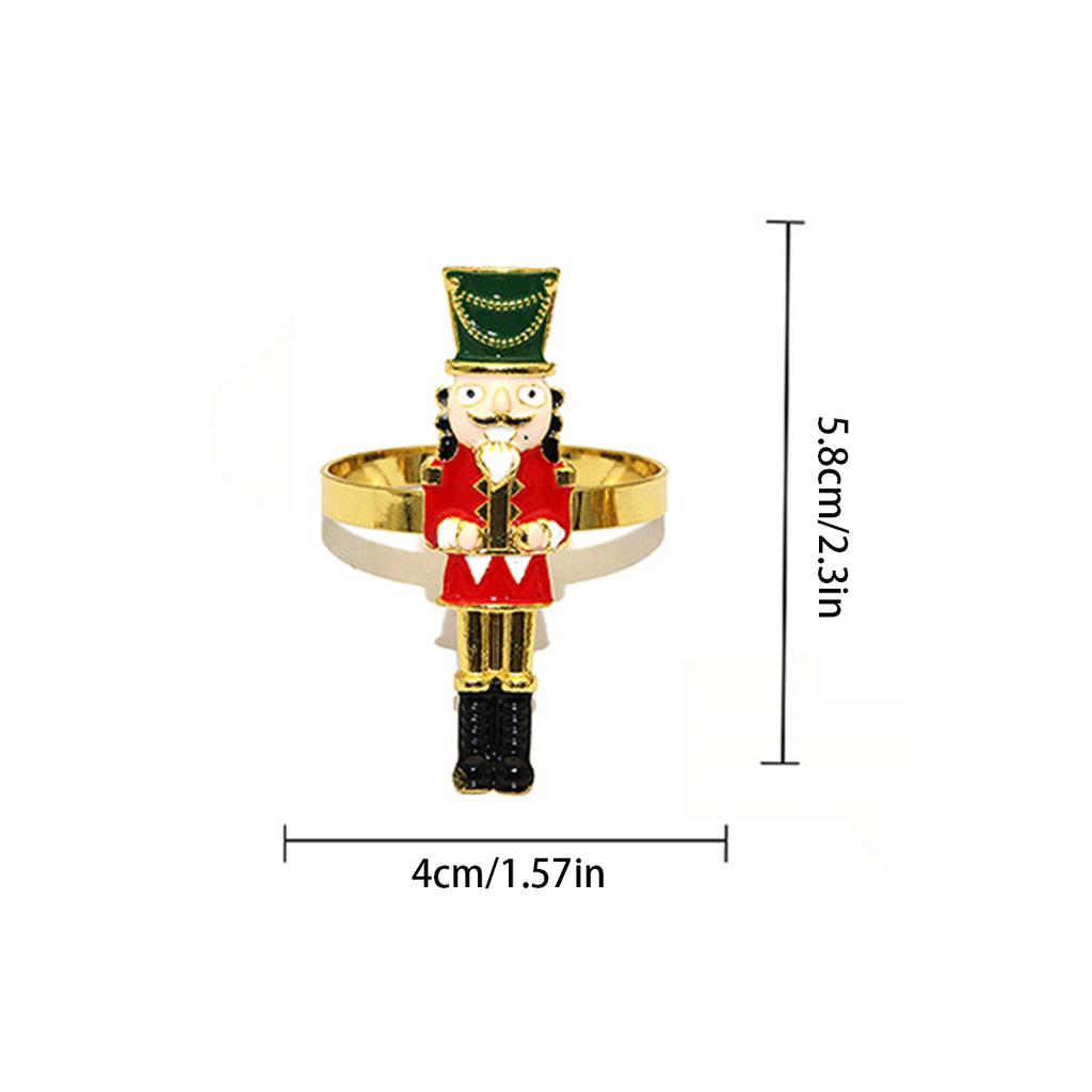 6 Stück Weihnachten Harz Nussknacker Soldat Serviettenringe Ornament Kleine Dekoration Weihnachtsbaum Zubehör Dekorative Dekorationen