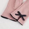 Velvet Women Bow Elastic Full Finger Gloves Female Gloves  Gloves Suede Leather Mittens