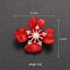 Exquisite Women's Red Flower Brooch – Niche Design, High-End Suit Accessory