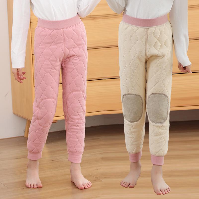 7012 Kids' High-Waisted Thermal Pants - Unisex Cotton, Winter-Ready, Thick, Warm, Cold Resistant to -20°C.