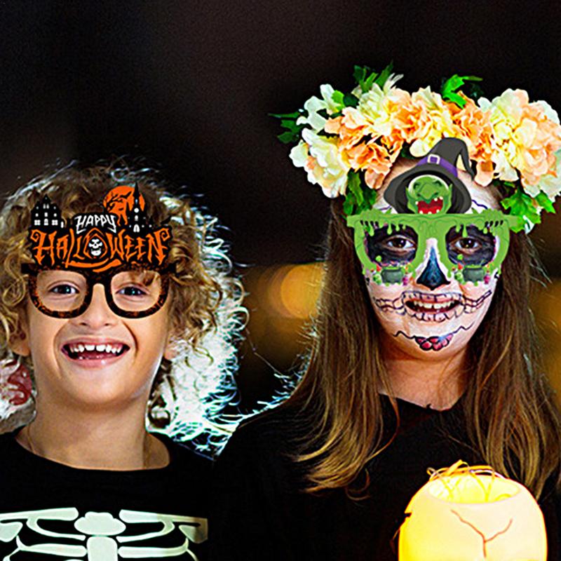 Halloween Glasses 12 Pieces Paper Festival Eyewear Halloween Spooky Glasses For Cosplay Nightclub Events Birthday Photography