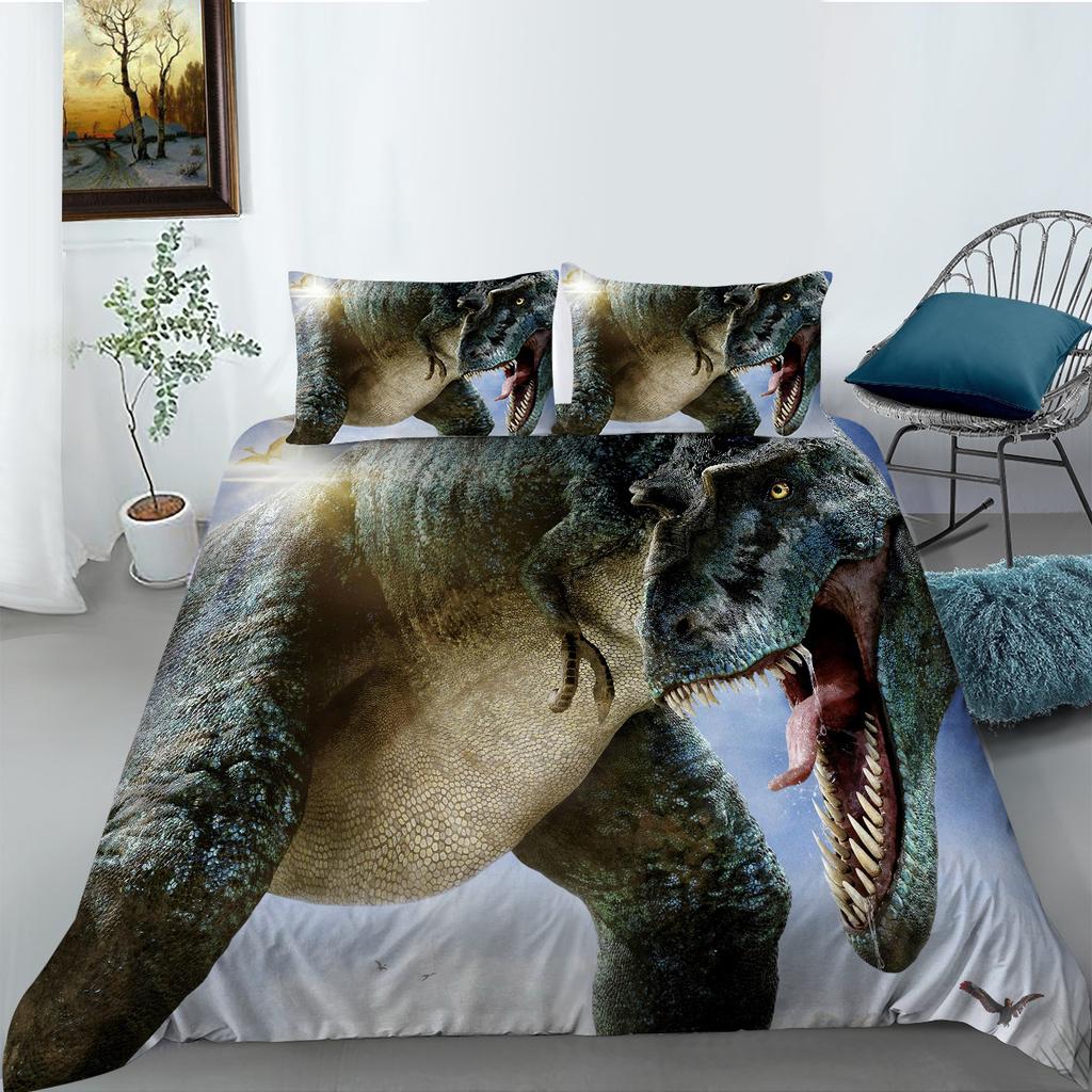 Digital Printing Bedding Two Or Three-Piece Set, Dinosaur Series Polyester Fabric