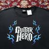 Vintage 2000s Guitar Hero Blue Flame Logo Activision Promo Video Game T-shirt