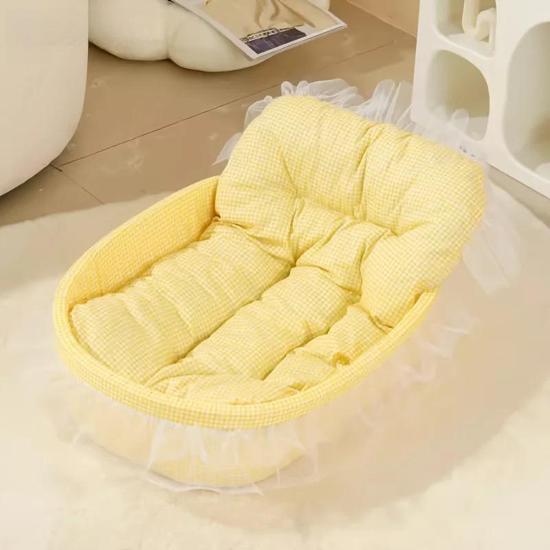 Gauze Edged Cat Princess Sofa Bed Washable and Removable All-Season Pet Mat Suitable for Cats and Dogs