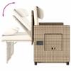Adjustable Garden Bench with Cushions Beige Poly Rattan