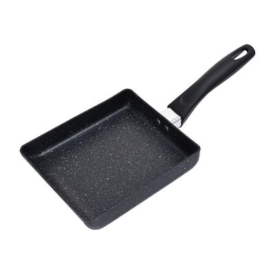 Mini Padella Nera Portatile per la Casa Stile Giapponese Padella per Friggere Uova Rettangolare Mini Padella per Frittate