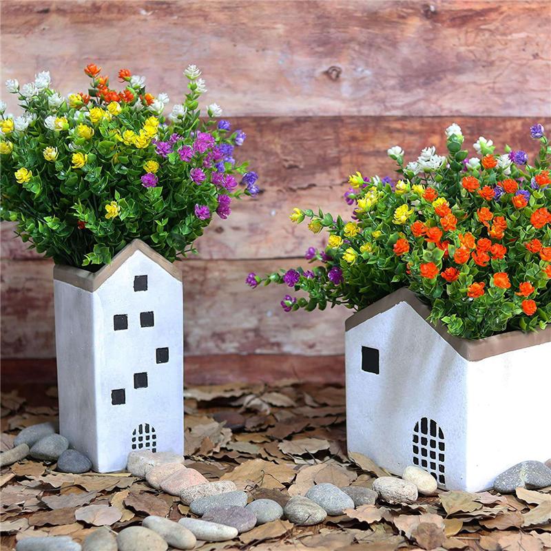 20 Bundles Artificial Flowers,Plants Greenery Shrubs For Indoor Outdoors, Home Garden Patio,