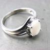 Silver Ring 'Goddess Opal' White Silver (rhodium) - 9x7 Mm