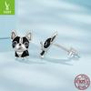 French Dou Stud Earrings S925 Sterling Silver Cross-Border Fashion Exquisite Cute Puppy Ear Jewelry Direct Sales