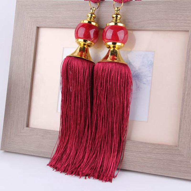 1 Par Gardinbånd Duskel Krystallkule Tau Holdbacks Frynser Gardinholder Spenne Tau Dekor Romtilbehør