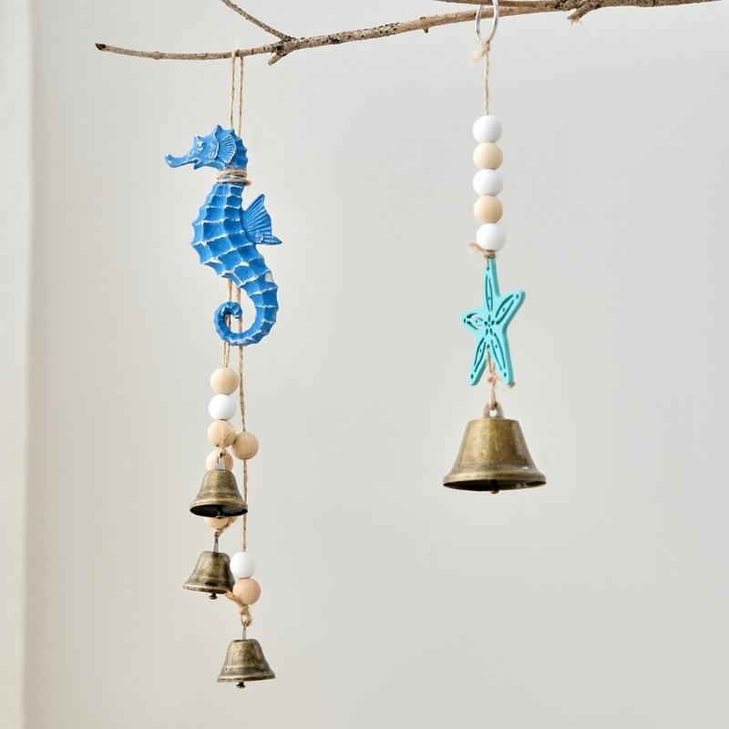 Turtles/Seahorses/Starfishs Wind Chimes Garden Decors Hanging Ornament Windchime for Mediterraneans Themed Home Decors