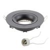 Rund GU10 Infälld Downlight Ersättningssats Svart MR16 Sockel Monterings Takspotlight Ram GU5.3 Lampa Sockelhållare