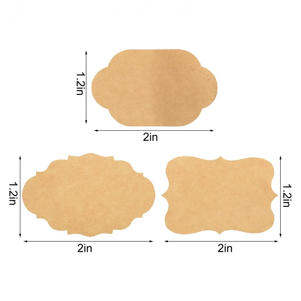 1.2x2inch Blank Kraft Paper Baking Seal Sticker Handmade