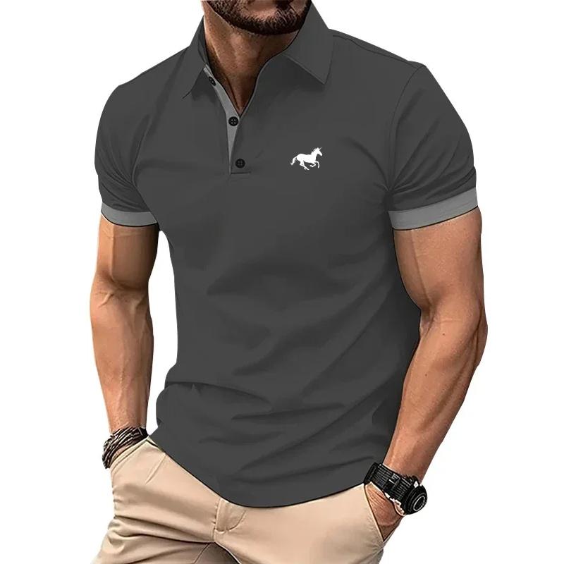 Men's Golf Shirt Polo Shirt Casual Sports Polo Collar Short Sleeve Fashion Color Block Patchwork Summer Regular Fit Golf Shirt