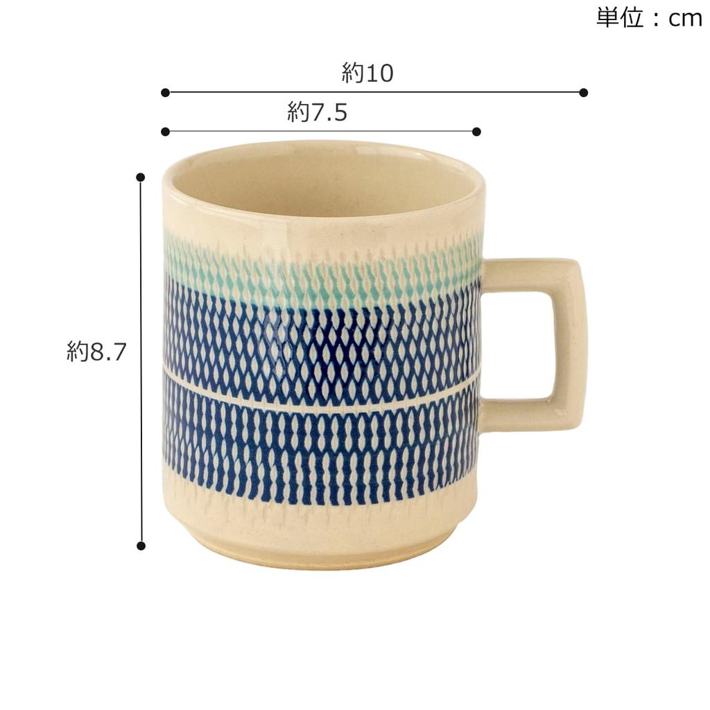 EDITIONS Shofu Kiln Mug Mino Ware Made In Japan KANNA Flying Plane Handmade Pottery Blue