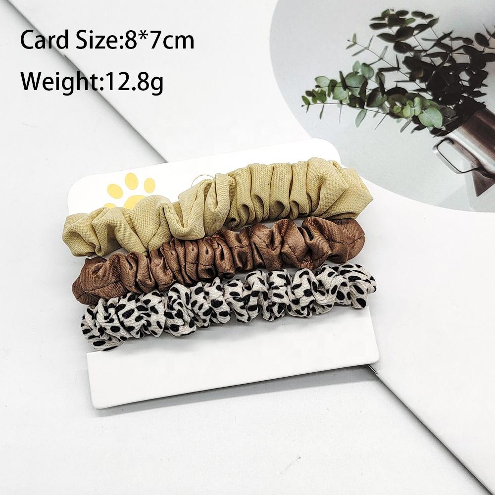 MIO New Style Leopard Pattern Hair Scrunchies Set Shining Matte Fabric Hair Accessories Hair Bands